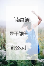 南昌领导干部任前公示